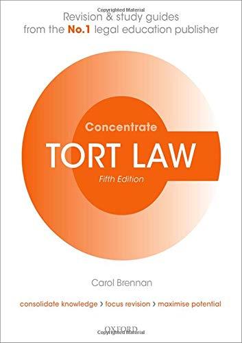 tort law concentrate 5th edition carol brennan 0198840543, 978-0198840541