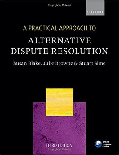 a practical approach to alternative dispute resolution 3rd edition susan blake, julie browne, stuart sime