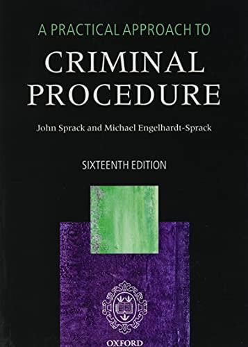 a practical approach to criminal procedure 16th edition john sprack 0198843569, 978-0198843566