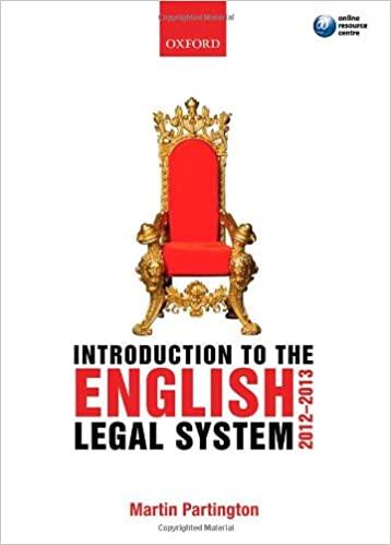 introduction to the english legal system 2012-2013 7th edition martin partington 0199644829, 978-0199644827