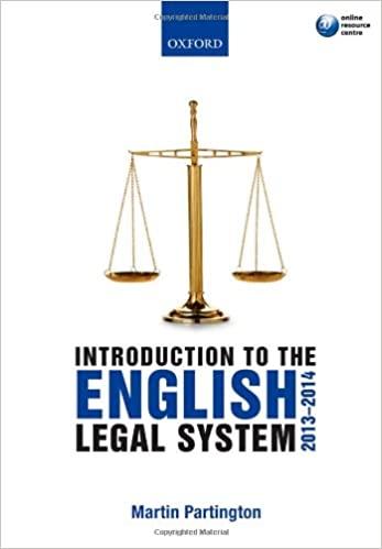 introduction to the english legal system 2013-2014 8th edition martin partington 0199670536, 978-0199670536