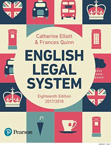english legal system 18th edition catherine elliott, frances quinn 1292146915, 978-1292146911