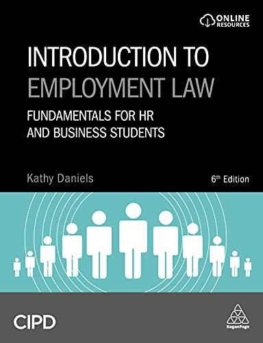 introduction to employment law 6th edition kathy daniels 1398603783, 978-1398603783