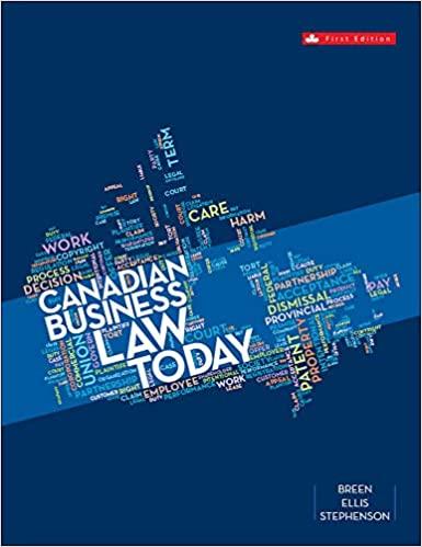 canadian business law today 1st edition nancy breen, shane ellis, craig stephenson 0070310068, 978-0070310063
