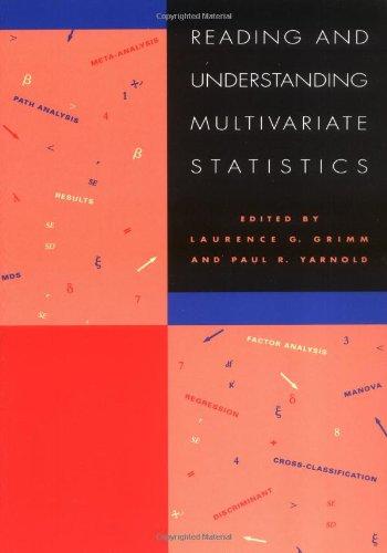 reading and understanding multivariate statistics 1st edition laurence g. grimm , paul r. yarnold 1557982732,