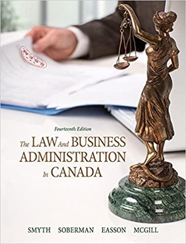 the law and business administration in canada 14th edition j.e. smyth, dan soberman, alex easson, shelley