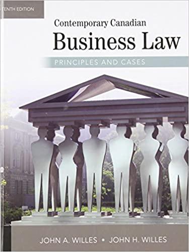 contemporary canadian business law principles and cases 10th edition john a willes, john h willes 0070401853,