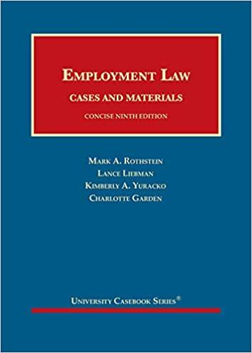 employment law cases and materials concise 9th edition mark rothstein, lance liebman, kimberly yuracko ,