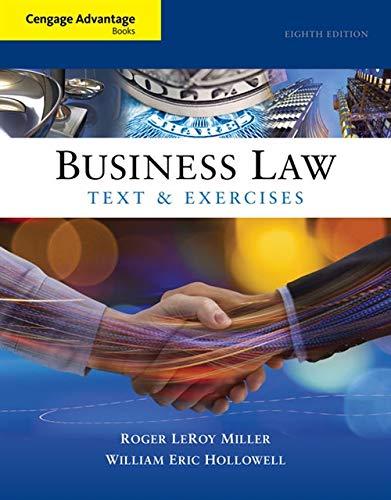 business law text and exercises 8th edition roger leroy miller, william e. hollowell 1305509609,