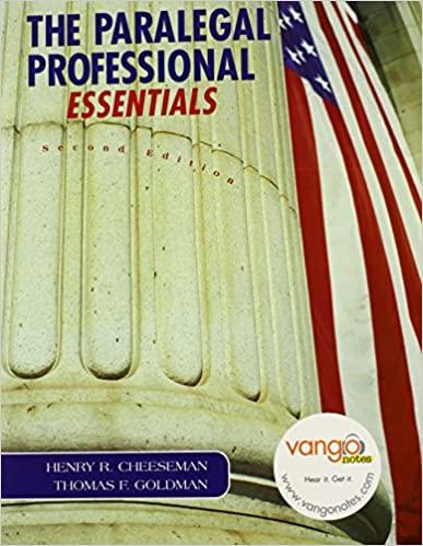 the paralegal professional essentials 2nd edition henry r. cheeseman, thomas f. goldman 0132390833,