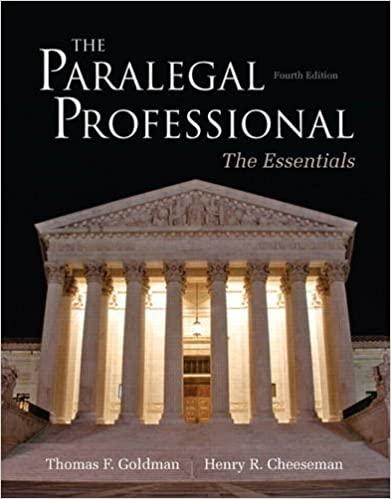 the paralegal professional the essentials 4th edition henry r. cheeseman, thomas f. goldman 0132956047,