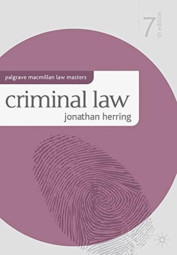 criminal law 7th edition jonathan herring 0230285724, 978-0230285729