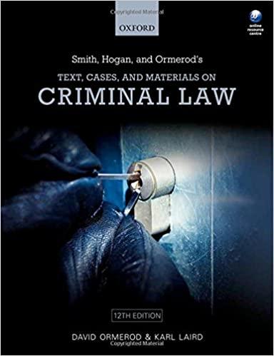 smith hogan and ormerods text cases and materials on criminal law 12th edition david ormerod, karl laird