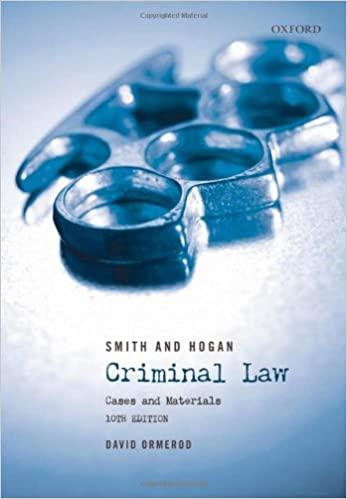 smith and hogan criminal law cases and materials 10th edition david ormerod 0199218692, 978-0199218691