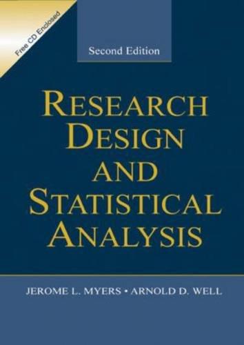 research design and statistical analysis 2nd edition jerome l. myers, arnold d. well 0805840370, 9780805840377