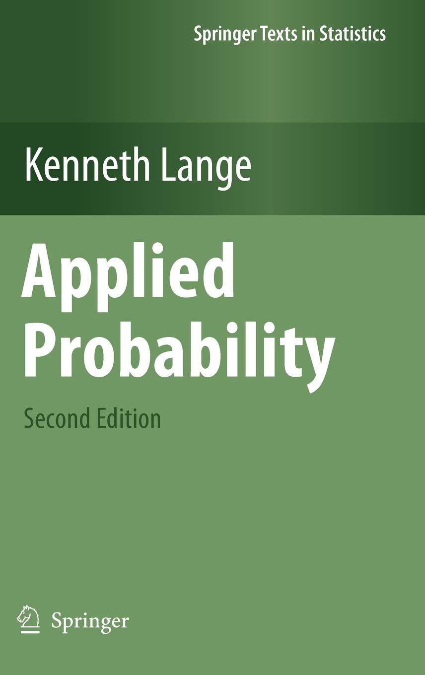 applied probability 2nd edition kenneth lange 1441971645, 9781441971647