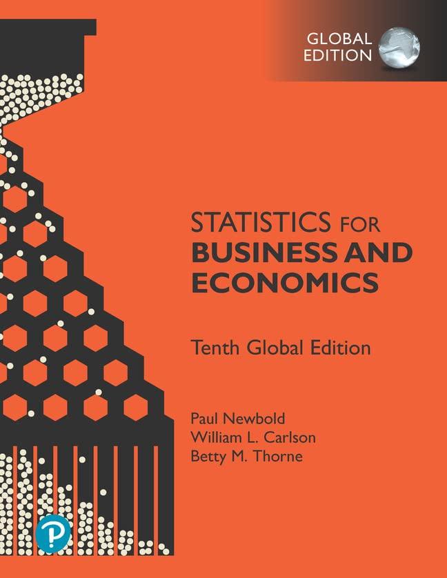 statistics for business and economics 10th global edition paul newbold, william carlson, betty thorne