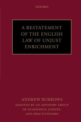 restatement of the english law of unjust enrichment 1st edition andrew burrows 0199669902, 978-0199669905