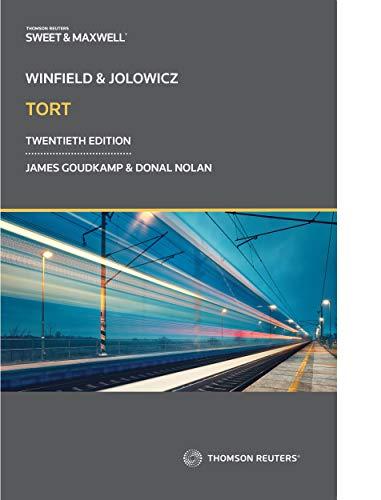 winfield and jolowicz on tort 20th edition james goudkamp, donal nolan 0414066219, 978-0414066212
