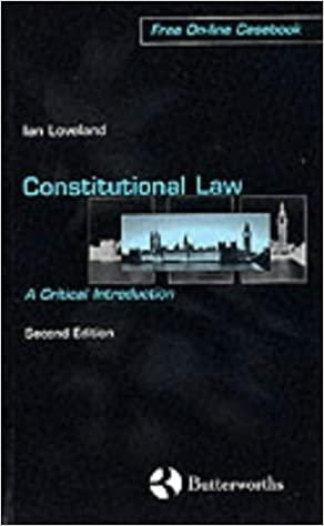 Constitutional Law A Critical Introduction