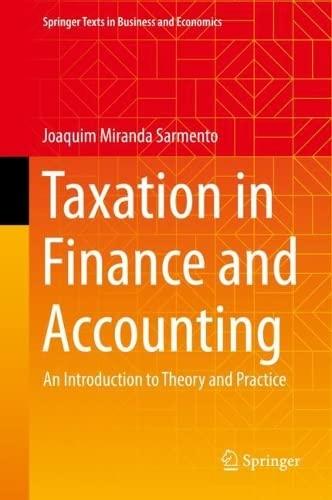 taxation in finance and accounting 1st edition joaquim miranda sarmento 303122096x, 9783031220968