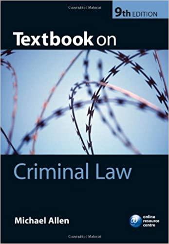 textbook on criminal law 9th edition michael allen 0199215847, 978-0199215843