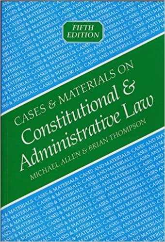 cases and materials on constitutional and administrative law 5th edition michael j. allen, brian thompson