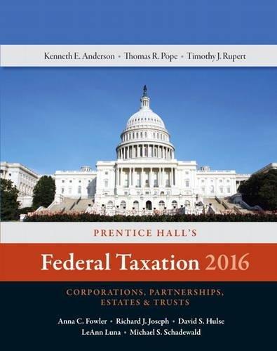 prentice halls federal taxation 2016 corporations partnerships estates and trusts 29th edition thomas r.