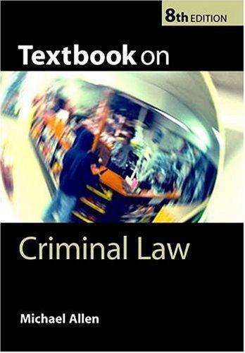 textbook on criminal law 8th edition michael allen 0199279187, 978-0199279180