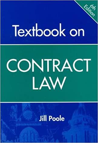 textbook on contract law 6th edition jill poole,  t. antony downes 1841741949, 978-1841741949