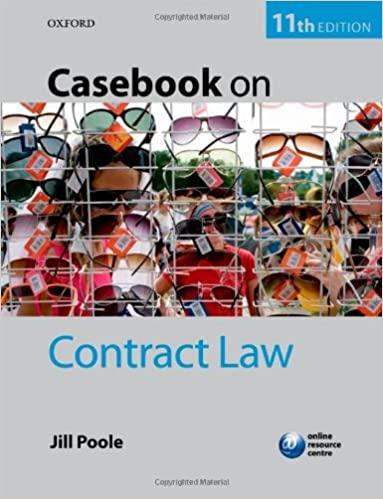 casebook on contract law 11th edition jill poole 0199699488, 978-0199699483