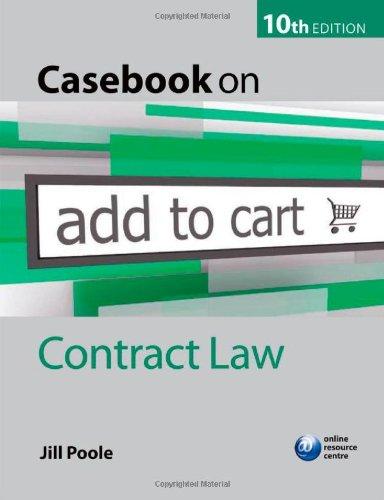 casebook on contract law 10th edition jill poole 0199574782, 978-0199574780