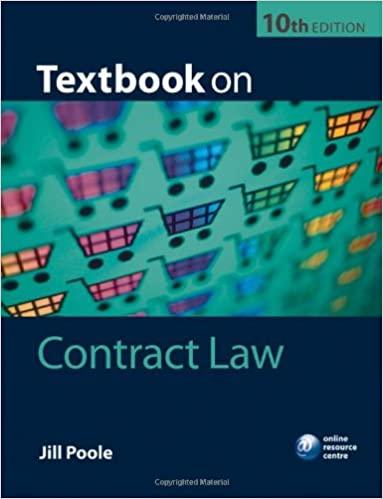 textbook on contract law 10th edition jill poole 0199574367, 978-0199574360
