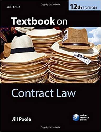 textbook on contract law 12th edition jill poole 0199687226, 978-0199687220