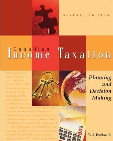canadian income taxation 7th edition william j. buckwold 0070927197, 9780070927193