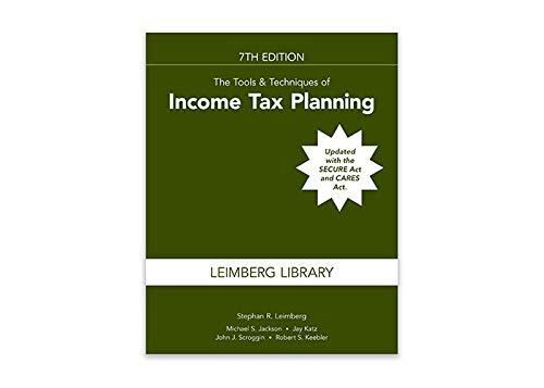 the tools and techniques of income tax planning 7th edition stephan leimberg, michael s. jackson, jay katz,