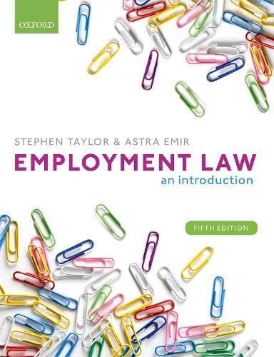 employment law an introduction 5th edition stephen taylor, astra emir 0198806752, 978-0198806752