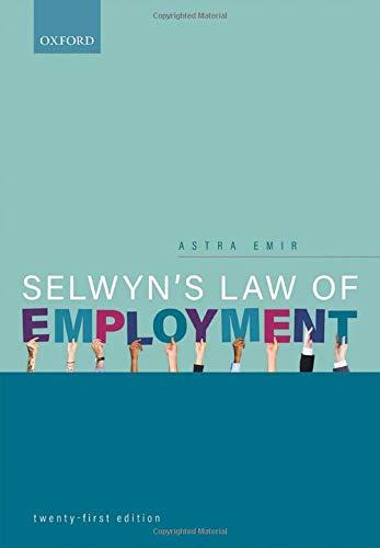 selwyns law of employment 21st edition astra emir 0198836635, 978-0198836636