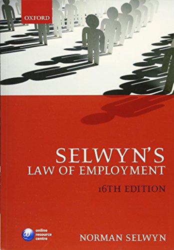 selwyns law of employment 16th edition norman selwyn 0199578737, 978-0199578733