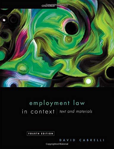 employment law in context 4th edition david cabrelli 0198840314, 978-0198840312