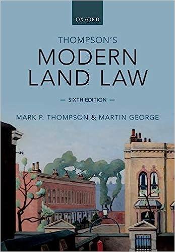 thompsons modern land law 6th edition mark thompson, martin george 0198722834, 978-0198722830