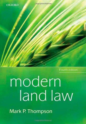 modern land law 4th edition mark p. thompson 0199550816, 978-0199550814