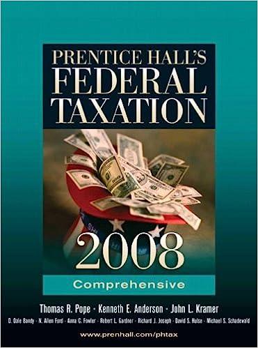 prentice halls federal taxation 2008 comprehensive 21st edition thomas r. pope, kenneth e. anderson, john l.