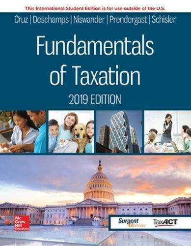fundamentals of taxation 12th international edition dan schisler, frederick niswander, ana cruz, michael