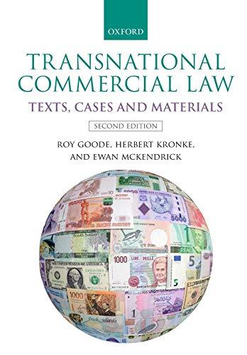 transnational commercial law texts cases and materials 2nd edition roy goode, herbert kronke, ewan mckendrick