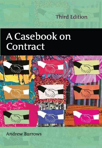 a casebook on contract 3rd edition andrew burrows 1849461635, 978-1849461634