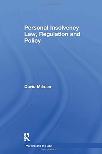 personal insolvency law regulation and policy 1st edition david milman 1138257575, 978-1138257573