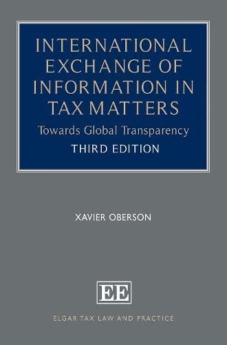 international exchange of information in tax matters: 3rd edition xavier oberson 1800884907, 9781800884908