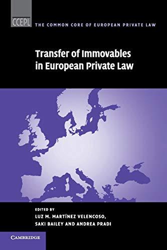 transfer of immovables in european private law 1st edition luz martínez velencoso 1108717020, 978-1108717021