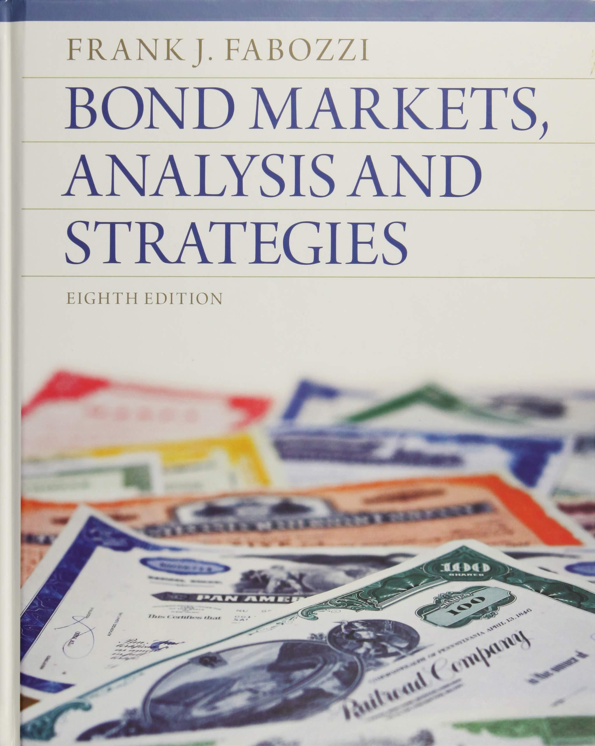 bond markets analysis and strategies 8th edition frank j fabozzi 013274354x, 9780132743549